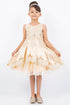 Girls Floral Embroidery Cutout Overlay Flower Girl Dress 2-16